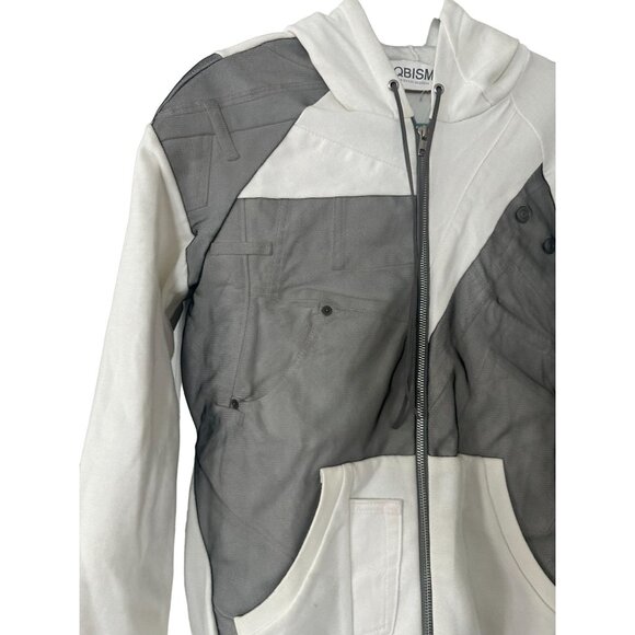 QBISM Quentin Nghiem Vintage Denim Patchwork Zip Up Hoodie Sz M NEW - Picture 2 of 10